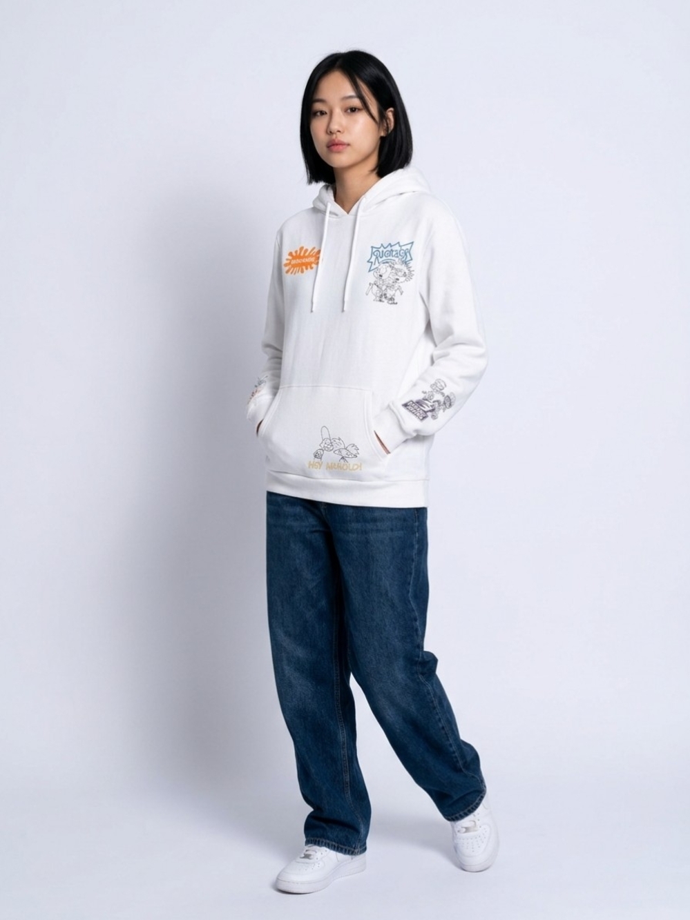 Woman Rugrats White Graphic Hoodie
